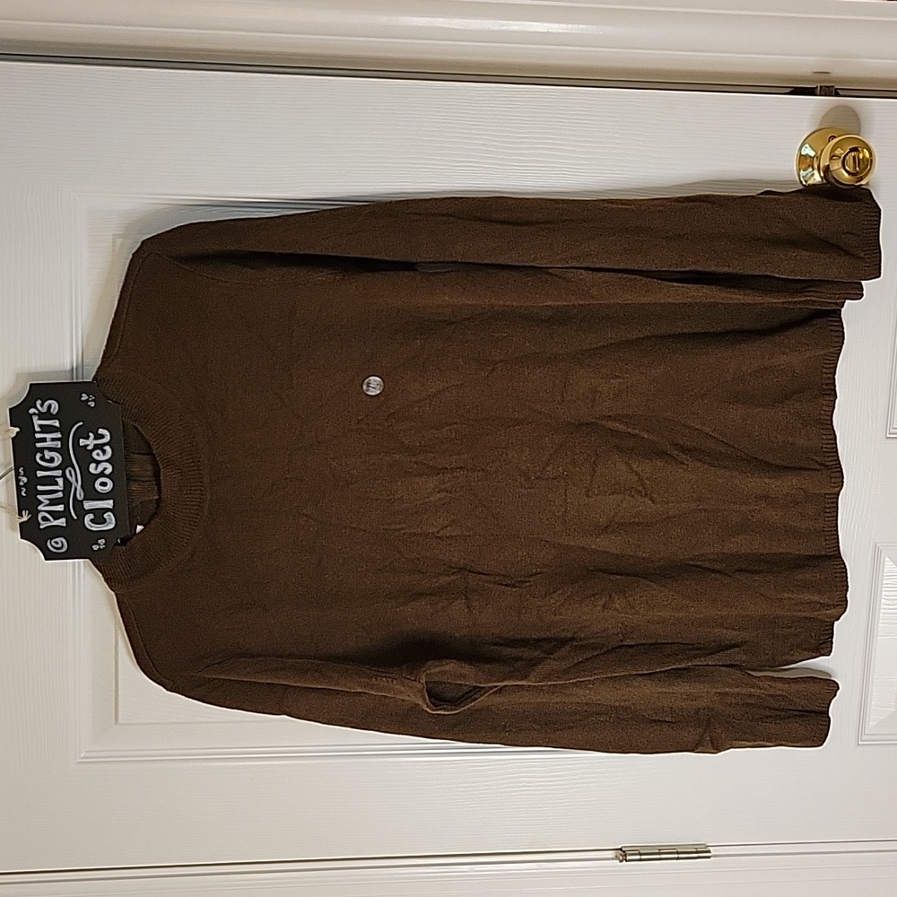 Kim Rogers Sweater Brown XL New Long Sleeve Mock